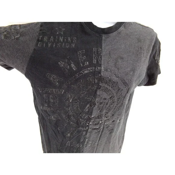 Mens American fighter by Buckle training division black and gray t shirt Size S - Picture 2 of 9